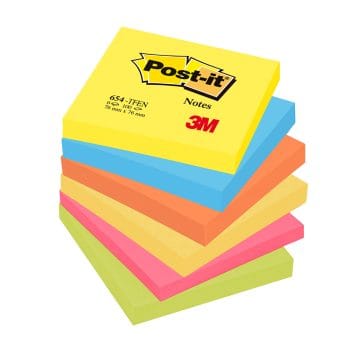 Notite adezive Post it neon ENERGETIC 76x76mm 600file/um