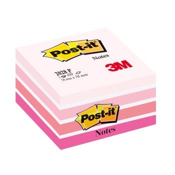 Cub notite adezive Post it roz pastel 76x76mm 450file