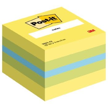Minicub notite adezive Post-it galbenverde 51x51mm 400 file