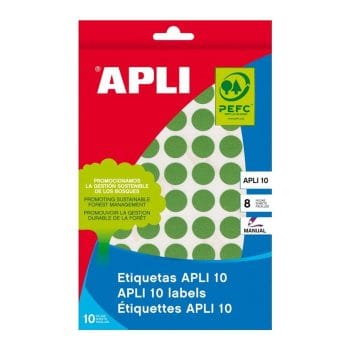 Etichete autoadezive Apli diam 19mm verde 320 etichete