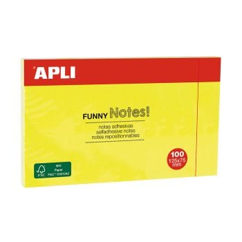 Notite adezive Apli 125x75mm 100 file galben intens