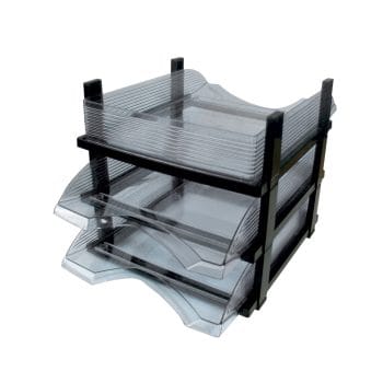 Set 3 tavite Flaro fumuriu transparent (set)