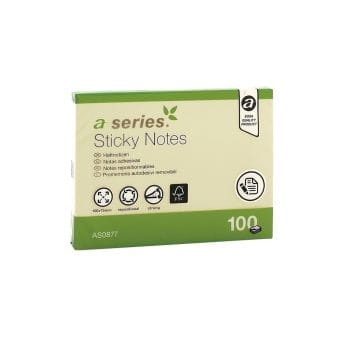 Notite adezive A-Series 75x100mm 100 file galben