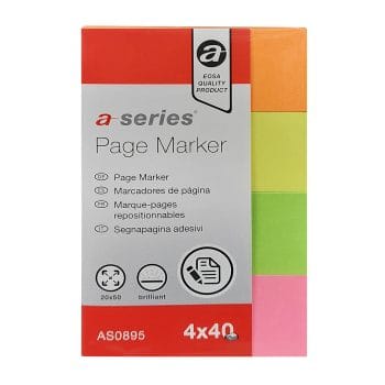 Index autoadeziv A-Series din hartie 20x50mm 4culorix40file