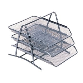 Set 3 tavite pentru documente mesh argintiu (cutie)