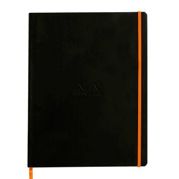 Notebook Rhodiarama A4+ 80 file ivory dictando negru