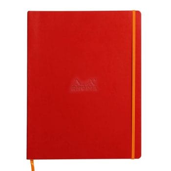 Notebook Rhodiarama A4+ 80 file ivory dictando rosu