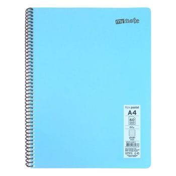 Caiet cu spira Mynote PP A4 60 file dictando Pastel diverse