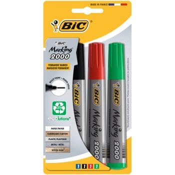 Marker permanent Bic 2000 vf 2-5mm 3 culori blister