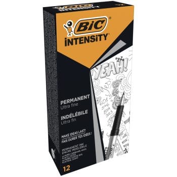 Marker permanent Bic Grip Fine CD/DVD vf0.7mm negru 12 buc/c