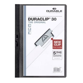 Dosar de prezentare Durable Duraclip negru cu clip negru A4
