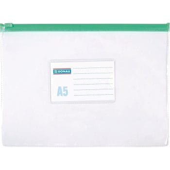 Mapa documente transparent inchidere cu fermoar A5 plastic