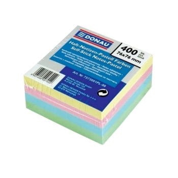 Notite adezive Donau color pastel 400file 76x76mm hartie 75g