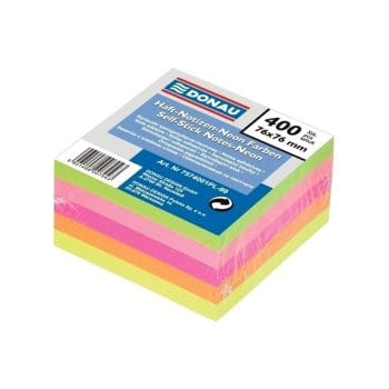 Notite adezive Donau color neon 400file 76x76mm hartie 75gmp