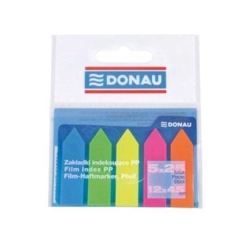 Index autoadeziv din plastic Donau 42x12mm 5 culori neon 25