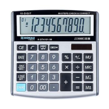 Calculator DONAU TECH 10 digits display dim 136x134x28 mm Si