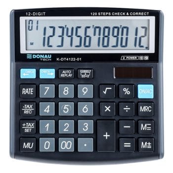 Calculator DONAU TECH 12 digits display dim 136x134x28 mm Ne