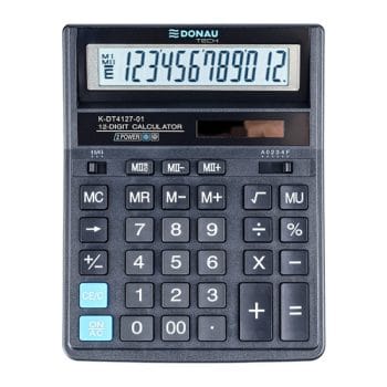 Calculator DONAU TECH 12 digits display dim 203x158x31 mm Ne