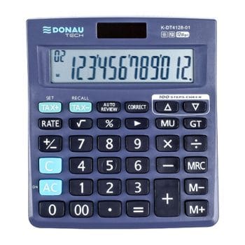 Calculator DONAU TECH 12 digits display dim 140x122x30 mm Ne