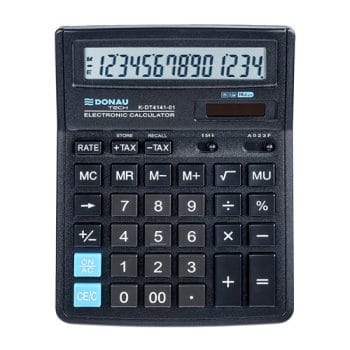 Calculator DONAU TECH 14 digits display dim 190x143x40 mm Ne