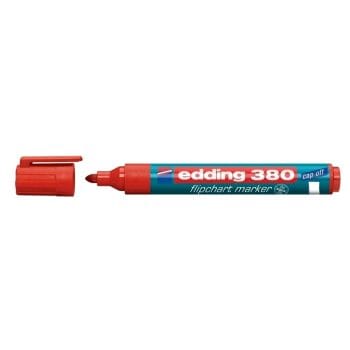 Marker Edding 380 flipchart varf rotund 1.5-3mm rosu