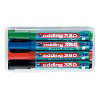 Marker Edding 380 flipchart varf rotund 1.5-3mm 4buc/um