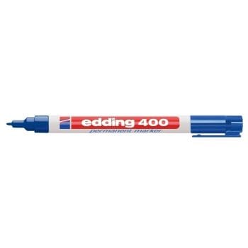 Marker Edding 400 permanent varf rotund 1mm albastru