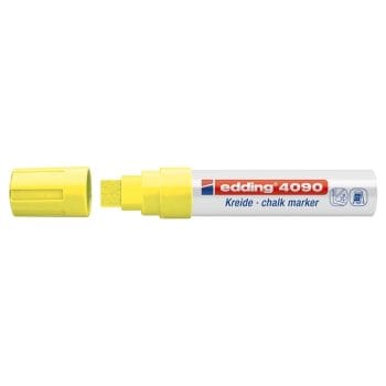 Marker Edding 4090 cu creta lichida varf 4-15mm galben