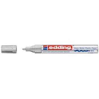 Marker Edding 750 cu vopsea corp metalic varf 2-4mm argintiu