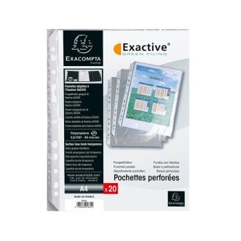 File protectie Exacompta PP cristal portrait A4 20buc/um
