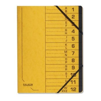 Mapa documente EXACOMPTA galben A4 cu elastic 12 separatoare