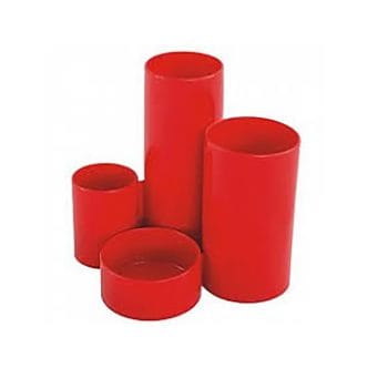 Suport instrumente de scris Flaro 4 compartimente rosu