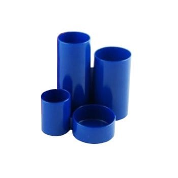 Suport instrumente de scris Flaro 4 compartimente albastru