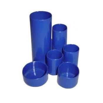 Suport pentru instrumente de scris 6 compartimente albastru