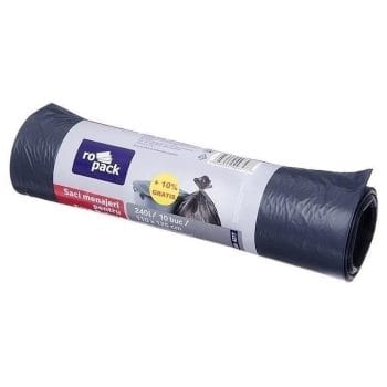 Saci menajeri LDPE negri 240L 28 micr 10 saci/UM