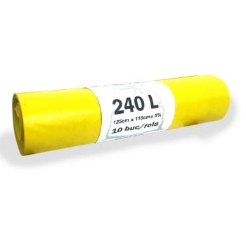 Saci menaj LDPE standard galbeni 240L 29 micr 10buc/rola