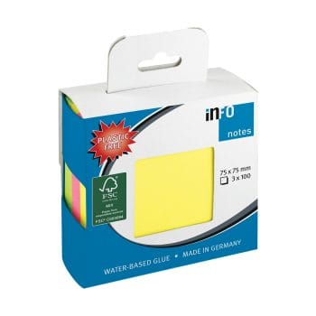 Notite adezive InFO 75x75 mm 3cul neon x100 file pachet