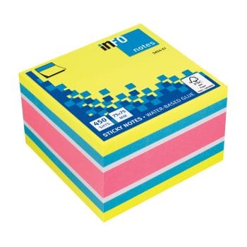 Cub notite adezive 75x75cm InFO Brilliant mix 450 file