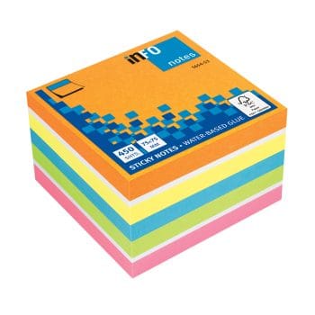 Cub notite adezive 75x75cm InFO Brilliant mix II 450 file
