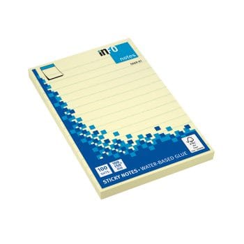 Notite adezive InFO galben liniate 100x150mm 100 file