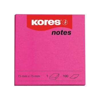 Notite adezive Kores 75x75mm 100 file magenta