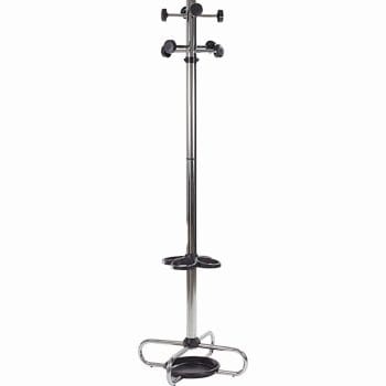 Cuier tip POM metalic cromat H 180 cm cu 8 agatatori si supo