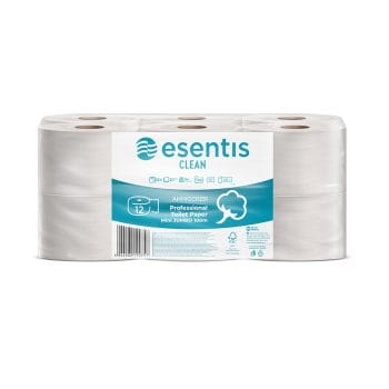 Hartie igienica ESENTISClean alba 2str 500portii 100m 12role