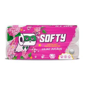 Hartie igienica Softy Liliac 3str alba 12m 10role/UM