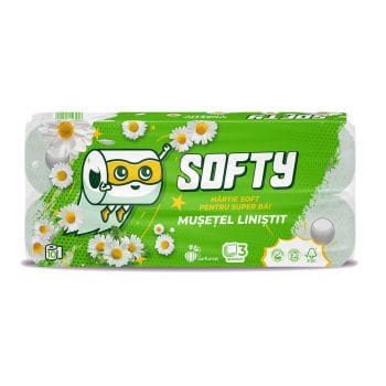 Hartie igienica Softy Musetel 3str alba 12m 10role/UM