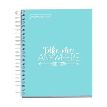 Caiet cu spira MR-Messages A6 mate 100file albastru deschis