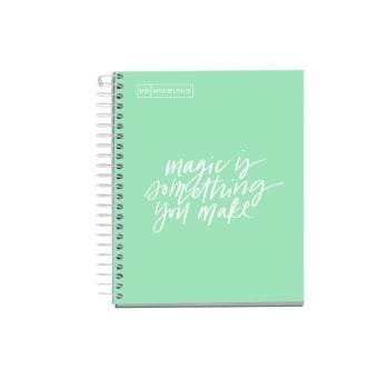 Caiet cu spira MR-Messages A6 mate 100file verde menta