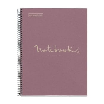 Caiet reciclat cu spira A4 mate 80f cop cart dur lavanda