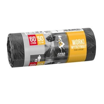 Saci menajeri HDPE. 60 l. negru. 50 bucati/rola