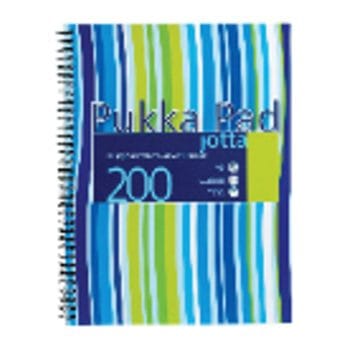 Caiet cu spira A4 PukkaPads Stripes dictand 200p cop PP alba